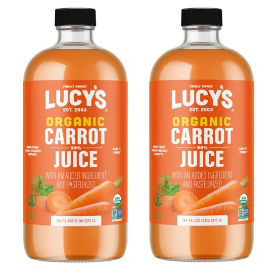 Lucy Family Owned - Organic Carrot Juice 34oz. (2 PACK) for wholesale by Lucy's