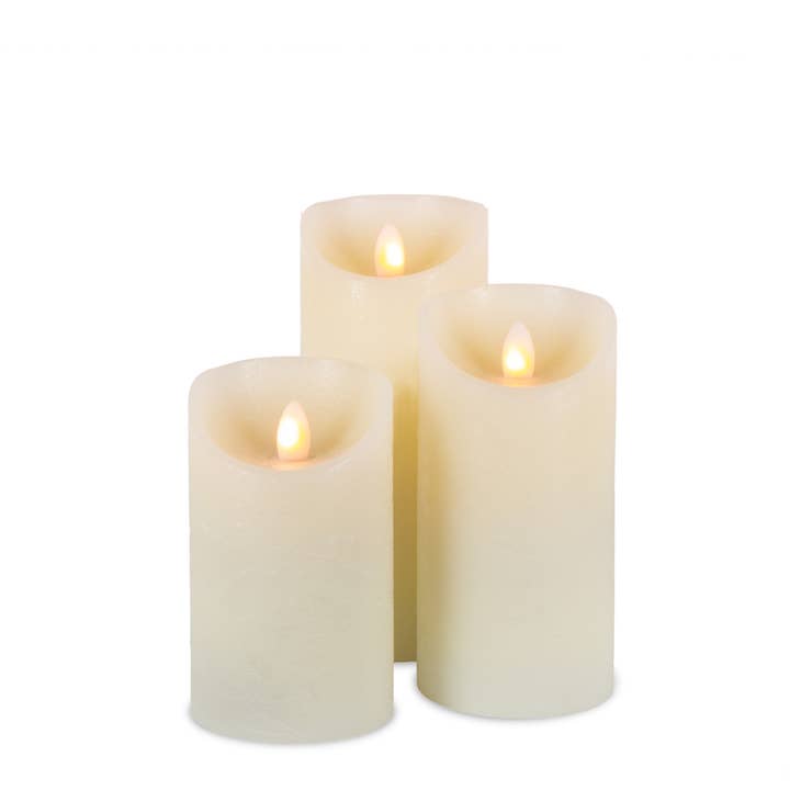 Aurora Flameless Pillar Candles for wholesale by Park Hill Collection