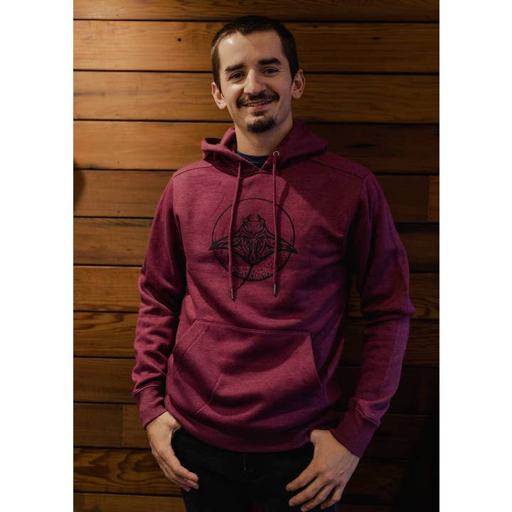 Men's Maroon Stingray Hoodie for wholesale by Alaska Creations