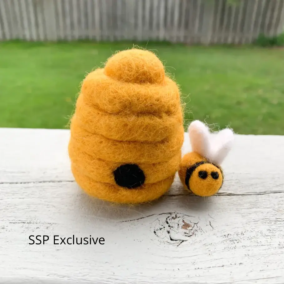 Sewing Seeds Play - Wholesale Decorative Tabletop Object - One Felt Beehive (Bees Sold Separately)2