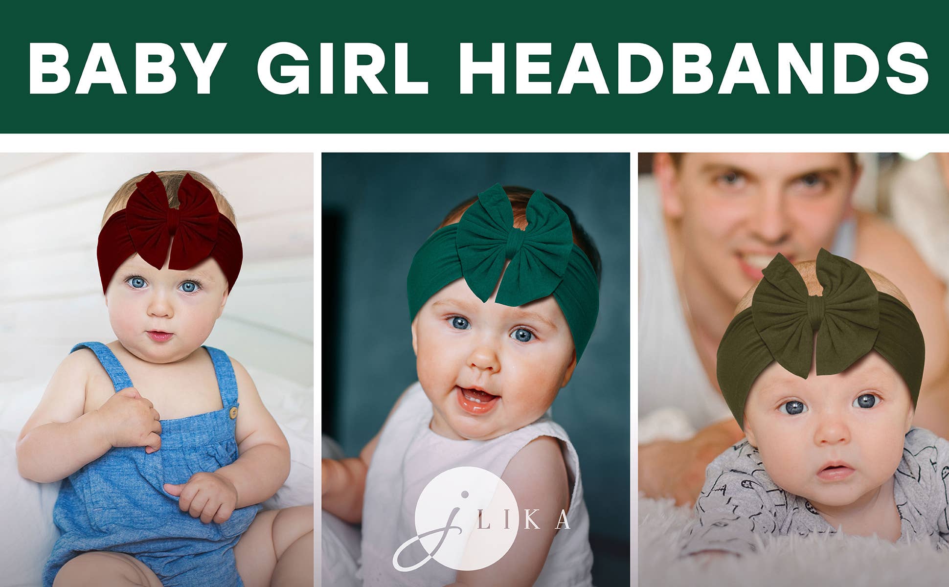 JLIKA - Wholesale Fashion Headband - Baby - Baby Girl Headbands Nylon Bows Pack of 1 Random Assorted Mix2