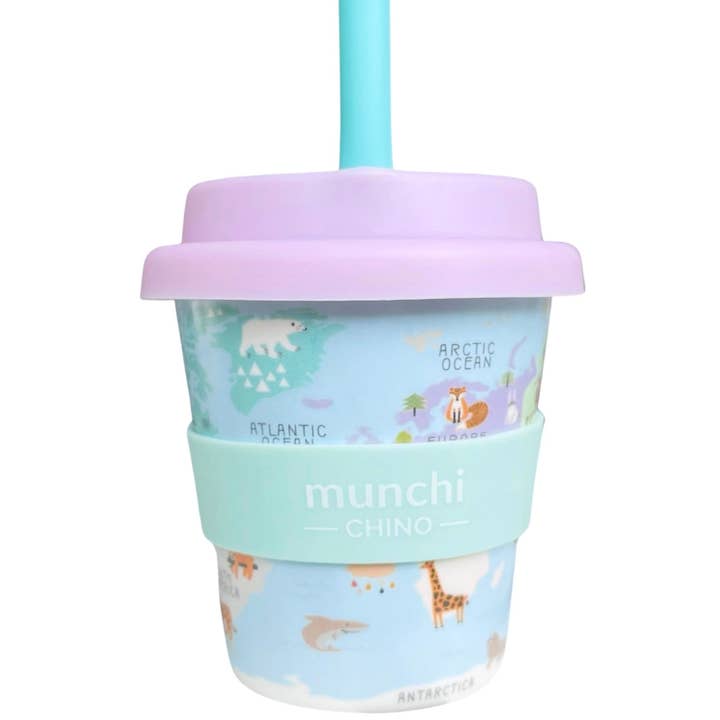 Little Explorer Babychino Cup (Mauve/Mint) - Straw Included for wholesale by munchi