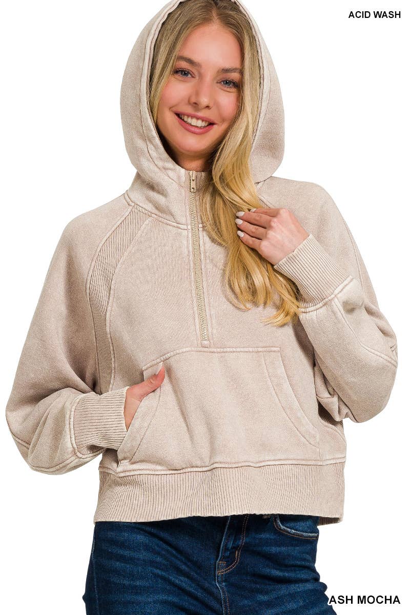 42POPS - Wholesale Sweatshirt - Women's - ,,...Acid Wash Fleece Pullover w/ string hem5