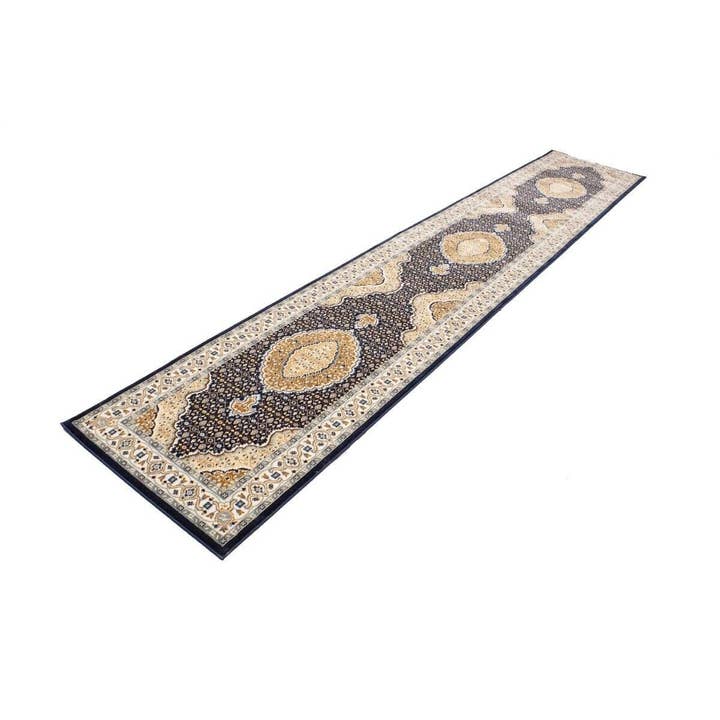 Navy 3X14 Traditional Floral Runner Rug | 2'7 X 14'2 Ft for wholesale by Magic Rugs Inc.