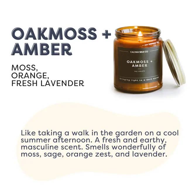 Calyan Wax Co. – Großhandel Kerze im Glas / gefüllte Kerze – Oakmoss + Amber - Amber Jar Sojakerze1