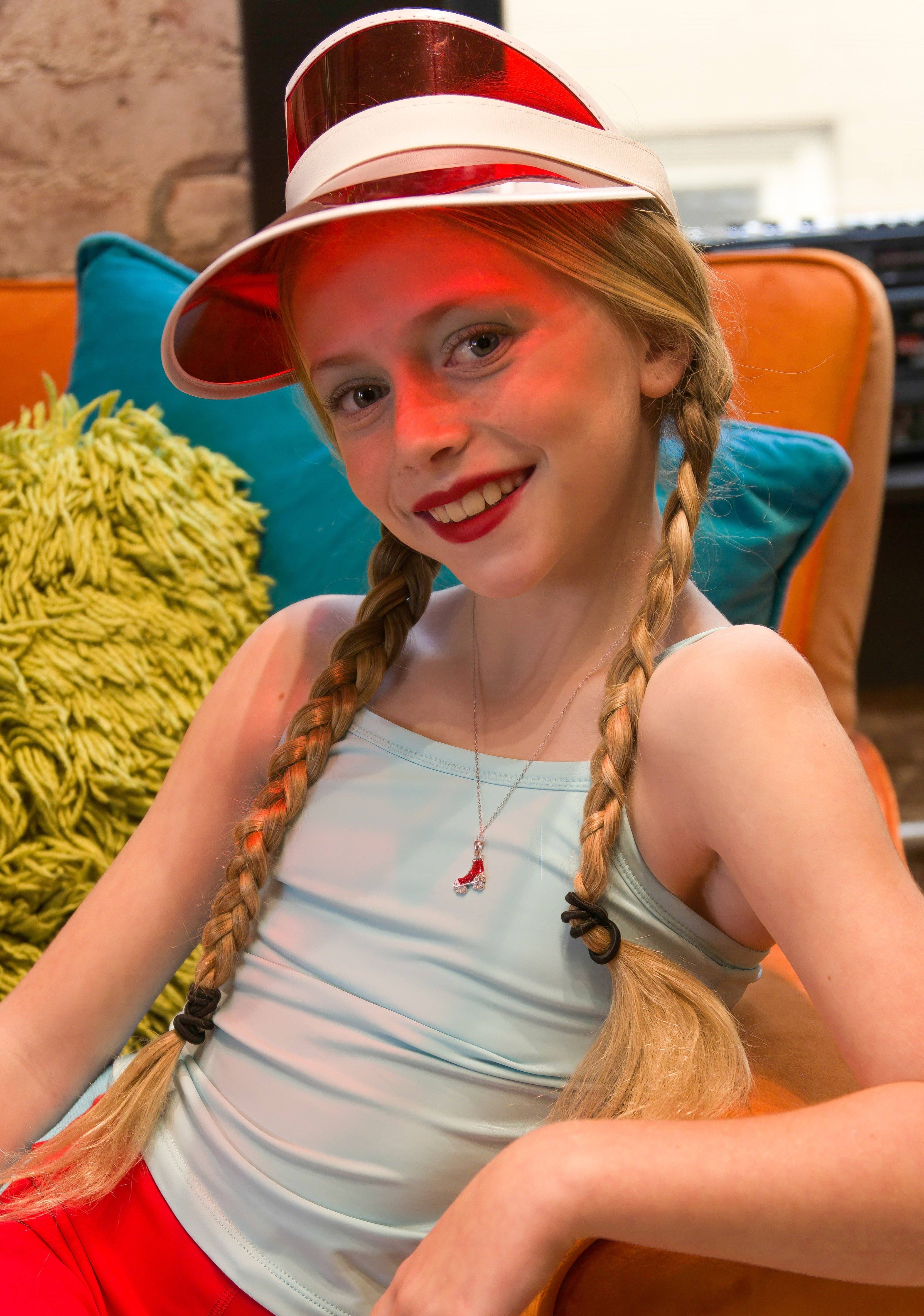 Annie and Sisters - Wholesale Pendant/Charm Necklace - Red Tennis Shoe Rollerskate Crystal Sterling Silver Necklace1