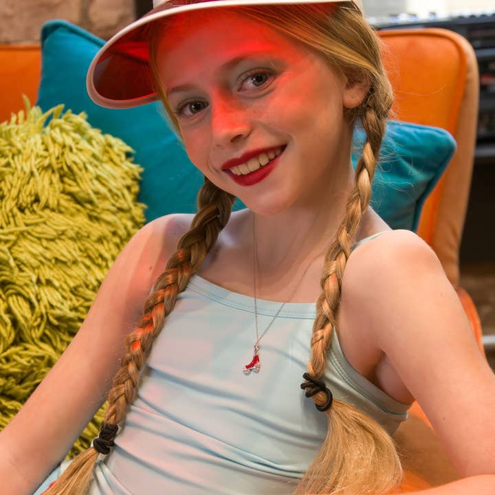 Annie and Sisters - Wholesale Pendant/Charm Necklace - Red Tennis Shoe Rollerskate Crystal Sterling Silver Necklace1