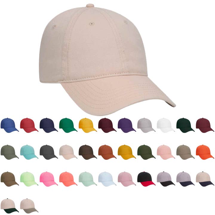 Otto Low Profile Dad Hat, relaxed 100% katoenen pet - 18-772 voor wholesale door The Park Wholesale