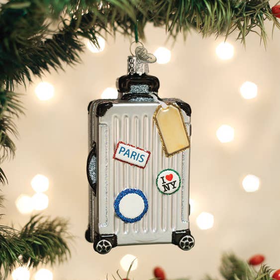 Rolling Suitcase Ornament for wholesale by Old World Christmas