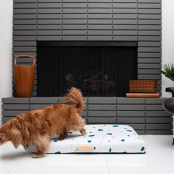 LAY LOâ„¢ Pets - Wholesale Pet Bed - Dog - LAY LO - White Terrazzo Mid-Century Modern Bed Cover
