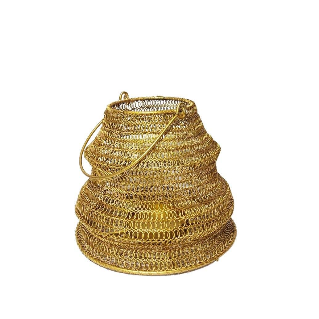 Status Collections - Wholesale Lantern - Small Brass Wire Lantern 10 Base x20 (W) x17 (H)cm0