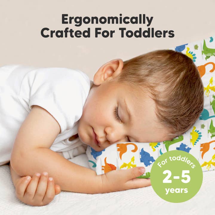 Happy Dino 13X18 Toddler Pillow With Pillowcase for wholesale on Faire