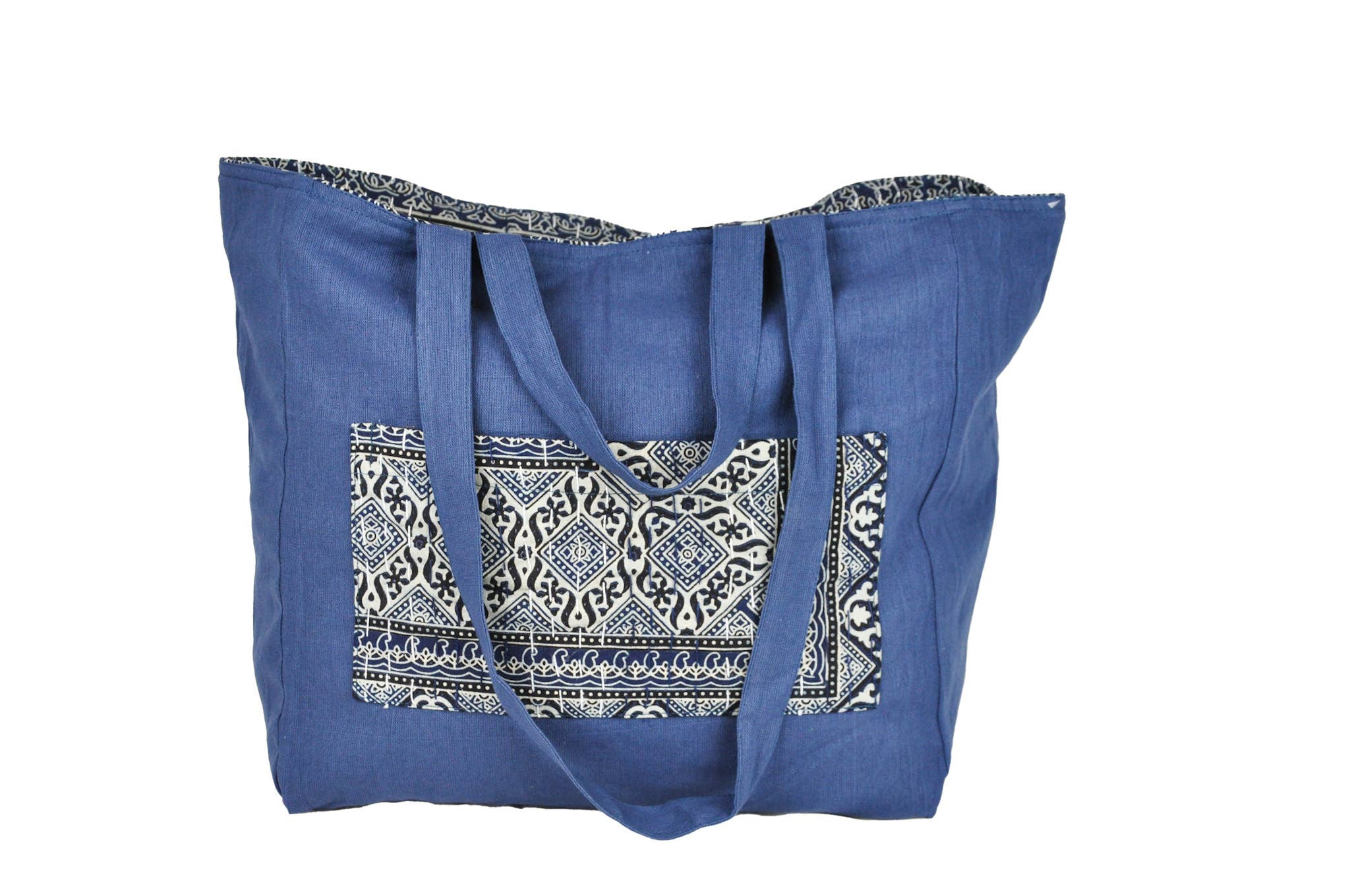 Zumki - Wholesale Tote Bag - Women's - Reversible Kantha Cotton Shopping Shoulder Tote Bag6