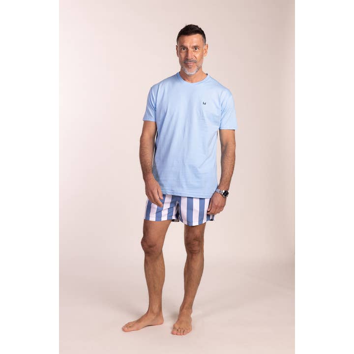 Basic Short Sleeve Light Blue T-Shirt for wholesale by Custi Mikelo: Made in Spain
