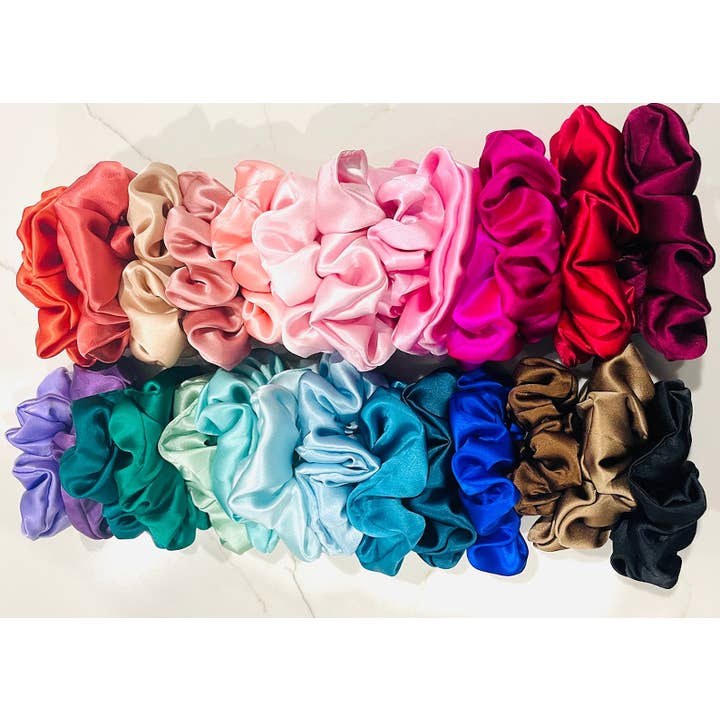 The Blissful - Wholesale Scrunchie - Women's - Satin Silk Scrunchies Bridal Hair Satin Scrucnhies
