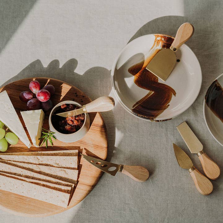 So At Nature – wholesale Cheese spreader – Cheese knife set with wooden handle (6 pieces) - Ost7