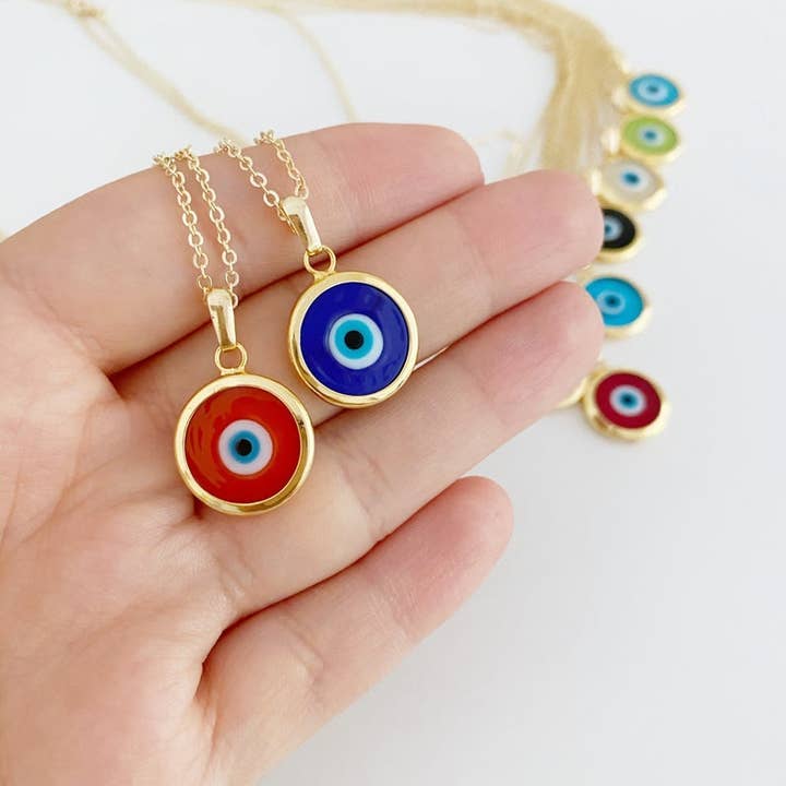 Evileyefavor - Wholesale Pendant/charm necklace - Murano Evil Eye Necklace, Evil Eye Jewelry, Glass Murano Bea3