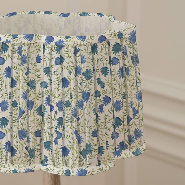 Elai Pleated Scalloped Lamp Shade Denim for wholesale on Faire2