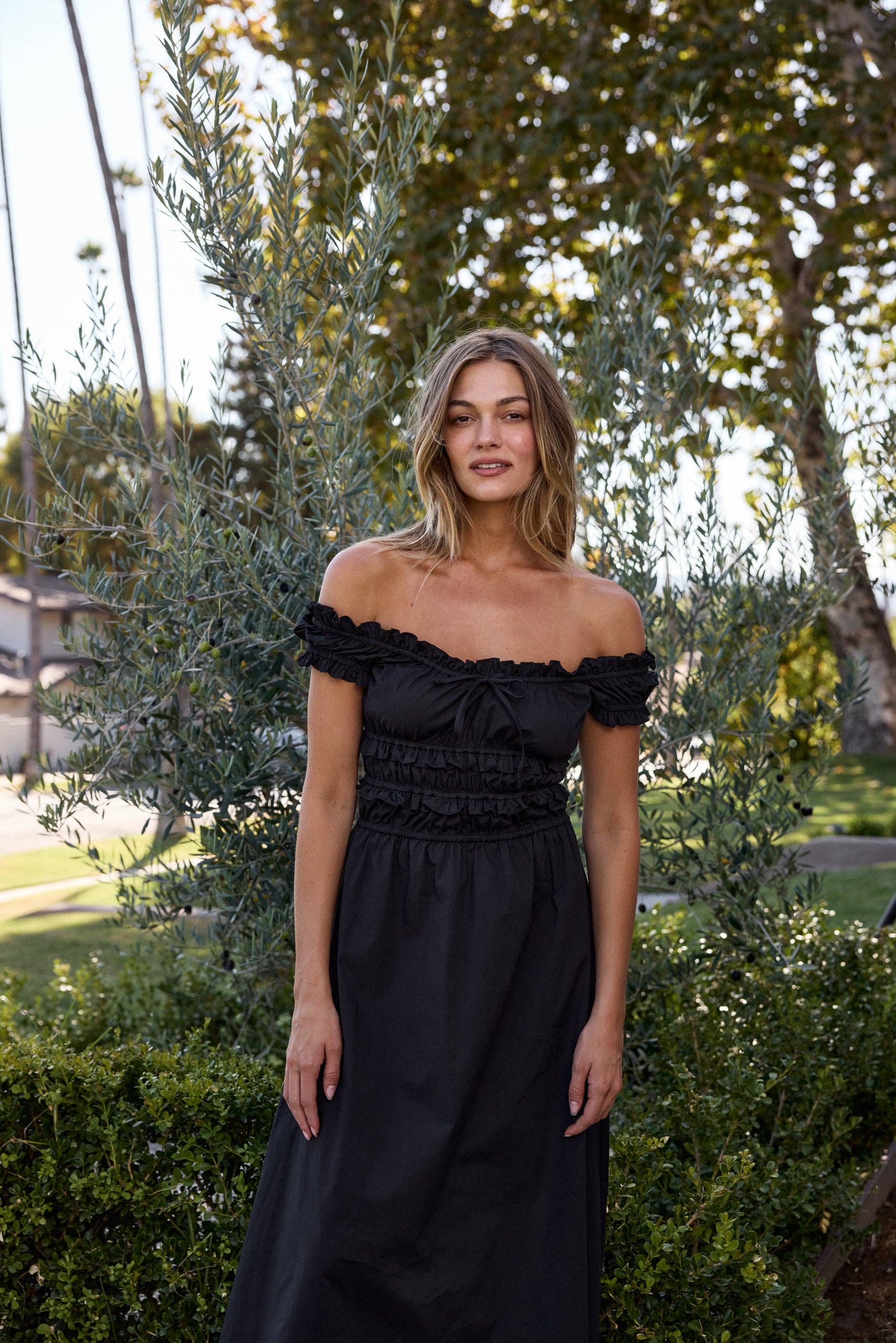 Sophia Poplin Dress - Black for wholesale on Faire0