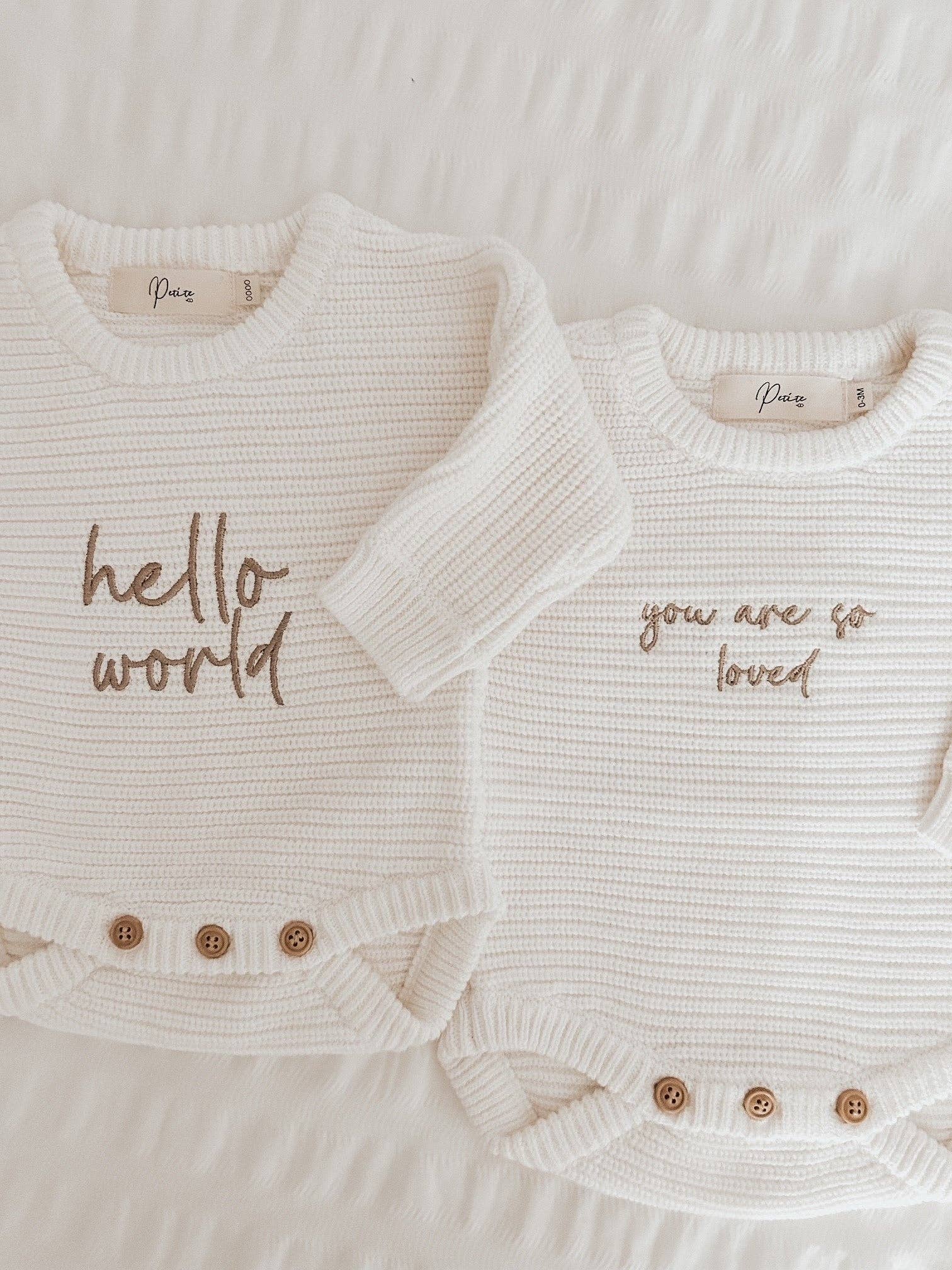 Petite + Co - Wholesale Jumpsuit - Baby - CLASSIC RIBBED ROMPER - MILK | PERSONALISED EMBROIDERY AVAILABLE9