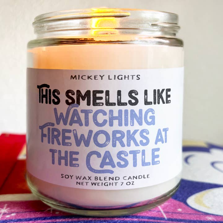 Mickey Lights - Wholesale Jar/Filled Candle - Watching Fireworks at the Castle | 7 oz Soy Blend Candle3