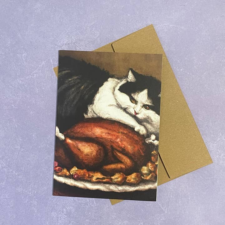 Tarjeta de felicitación - Gatito de Acción de Gracias para venta al por mayor de The Wolfshop