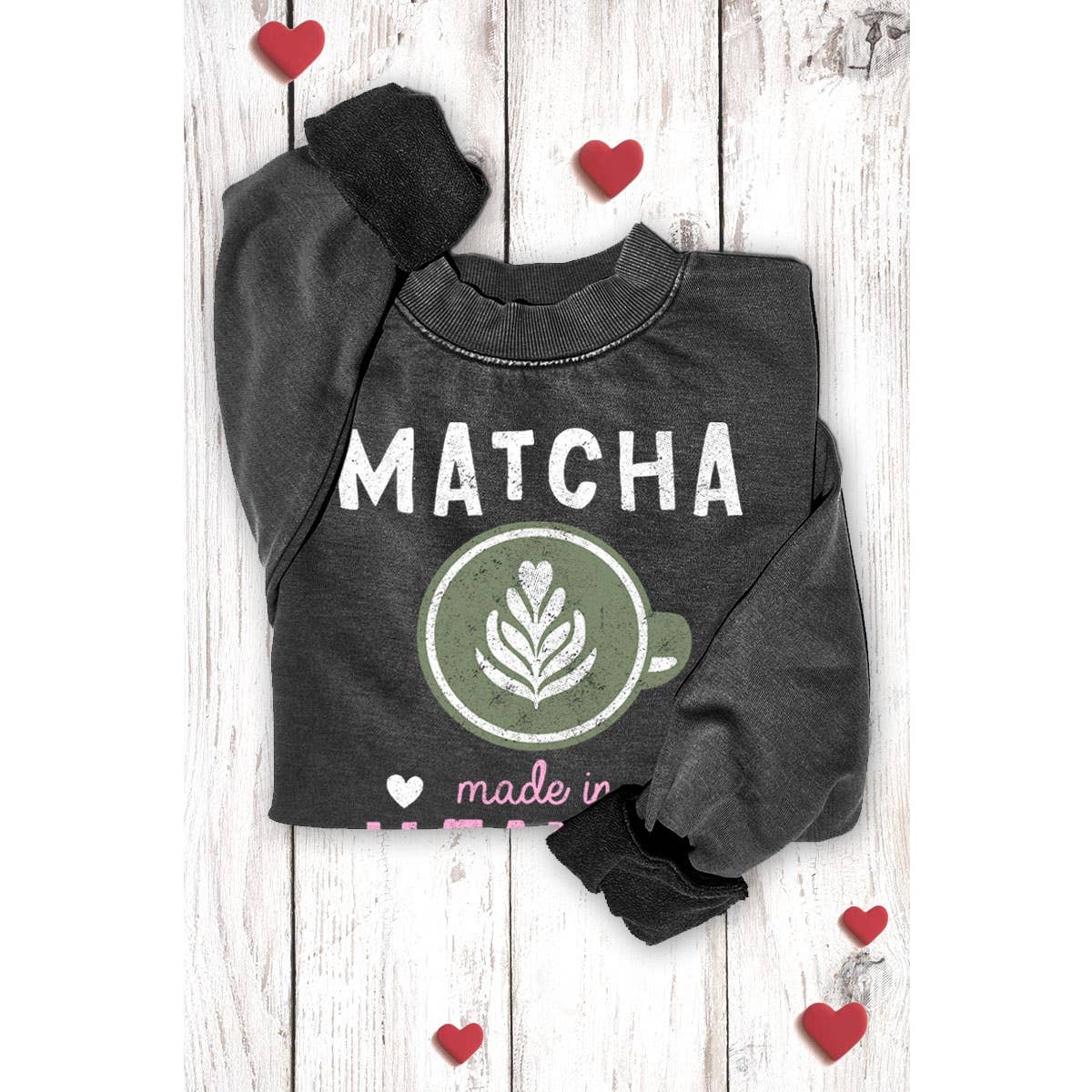 HRTandLUV - Wholesale Sweatshirt - Women's - MATCHA MINERAL GRAPHIC SWEATWHIRTS1