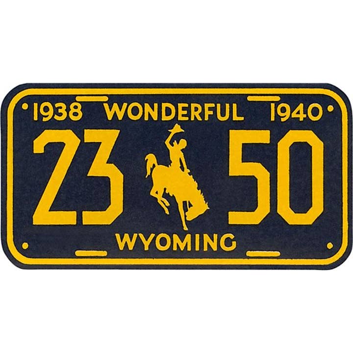 Adesivo WY-143 Vecchia Targa del Wyoming per la vendita all'ingrosso da parte di Found Image Press