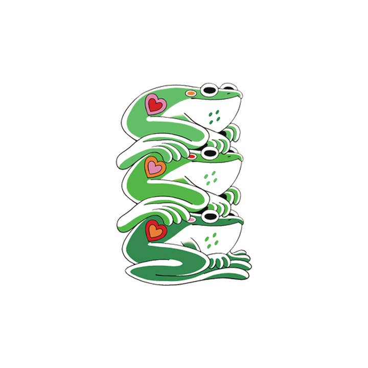 Tattly - Wholesale Temporary Tattoo - Frog Stack Tattoo Pair