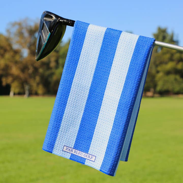 The Cabana Stripe: Blue & Bleu for wholesale by Par Bleu Golf