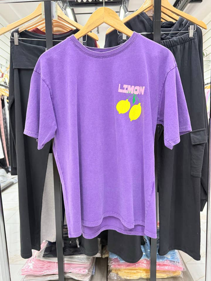 Chilli Girl Collection - Wholesale Screen Printed T-Shirt - Women's - Round neck cotton t-shirt with lemon print