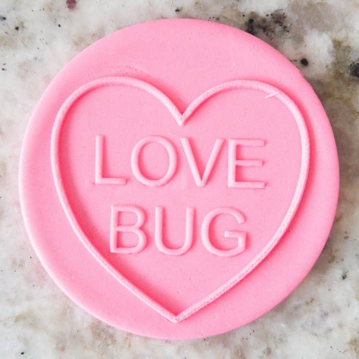 Love Bug Love Heart Biscuit Cookie POPup Embosser Stamp for wholesale by Cut Bake Stamp