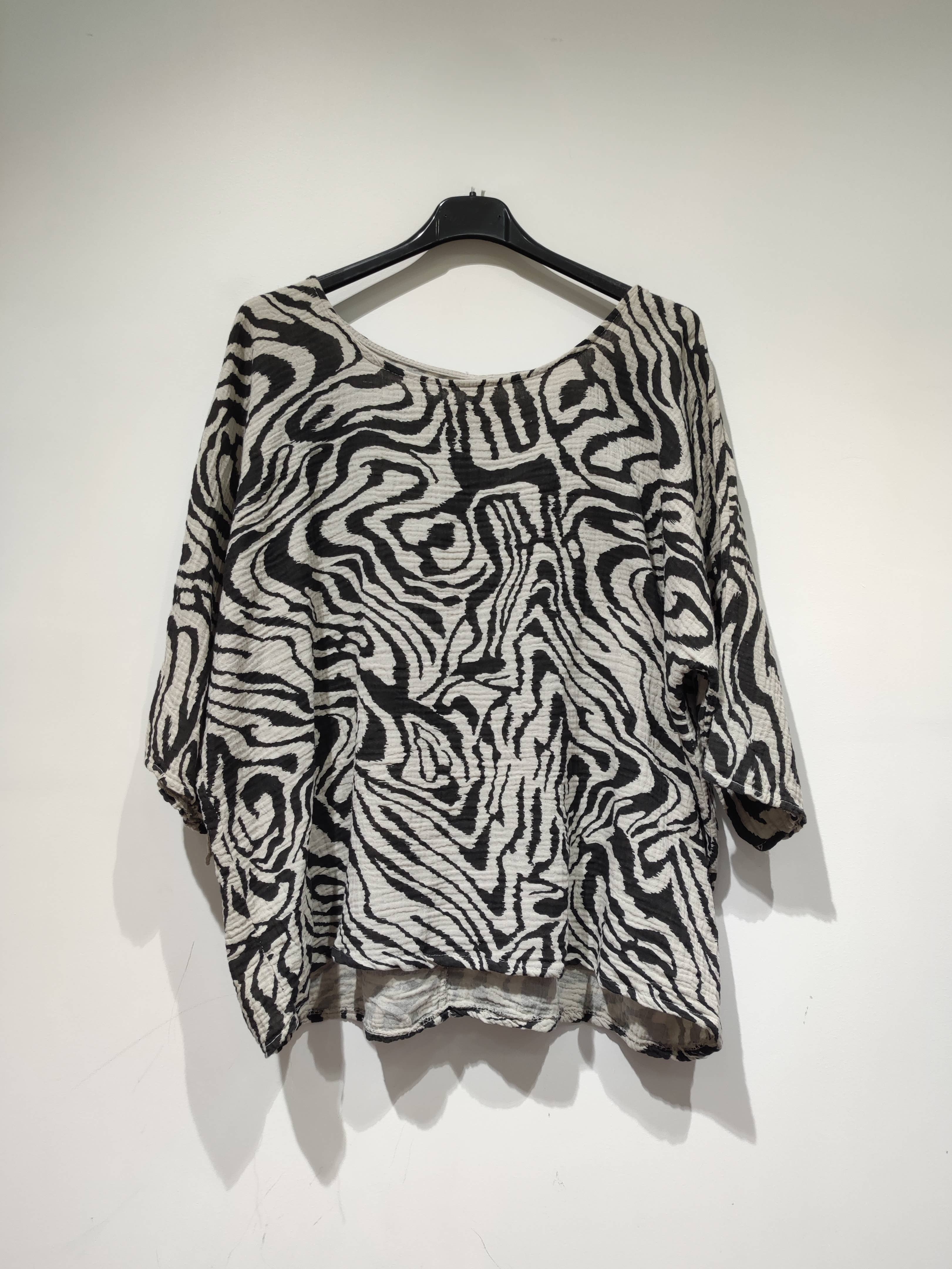 Pomelo paris - Wholesale Blouse - Women's - COTTON GAUZE BLOUSE zebra pack1
