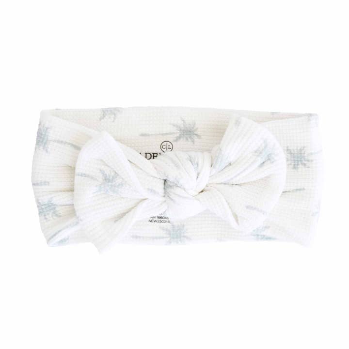 Preppy Palms Bamboo Waffle Knit Large Bow Headwrap for wholesale by Caden Lane