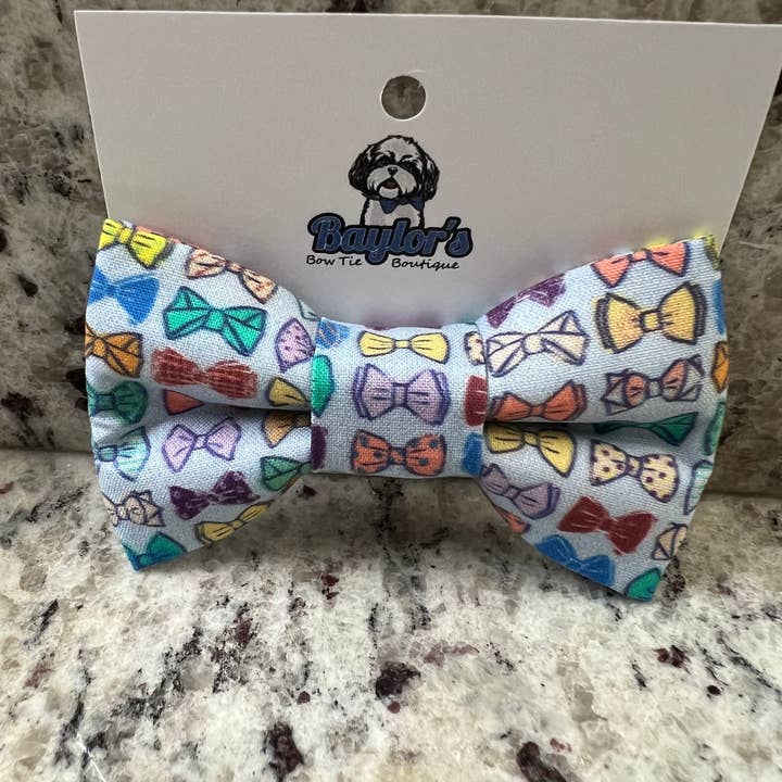 Bow ties allover Pet Bow Tie, preppy dog bow tie for wholesale by Baylor's Bow Ties