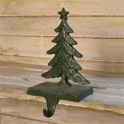 HomArt - Wholesale Christmas Decoration - Christmas Tree Cast Iron Stocking Holder - Antique Green2
