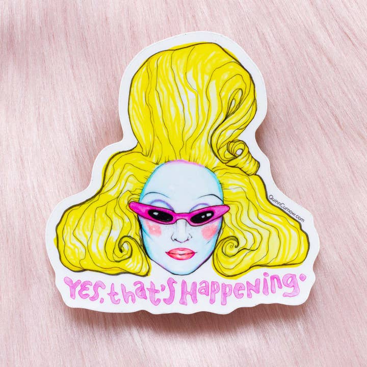 Quinn Curnow - Wholesale Sticker - DOORZICHTIGE gestanste sticker Alien Drag Queen Juno Birch