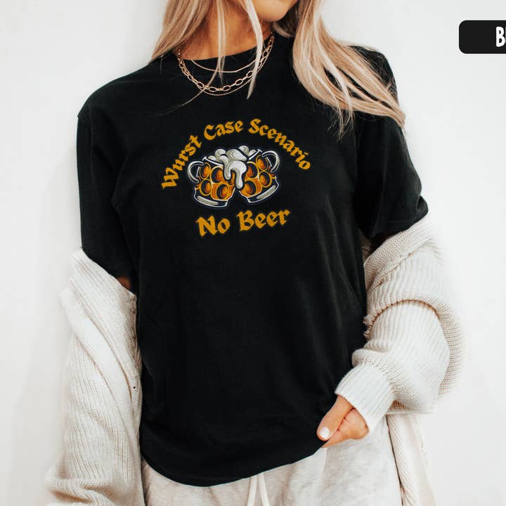 Vivtrek - Wholesale Screen Printed T-Shirt - Women's - Wurst Case Scenario Funny German Beer Festival Tee7