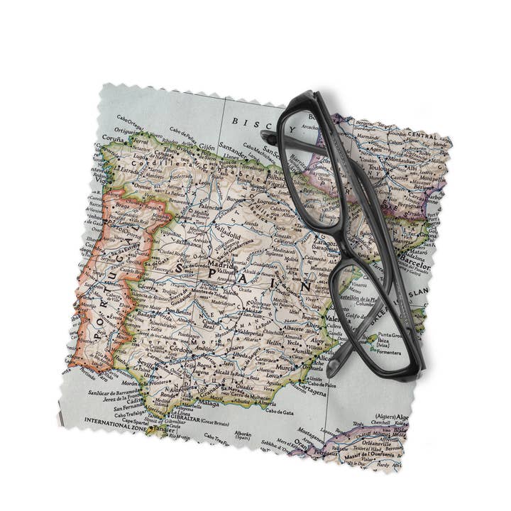 Chiffon de nettoyage pour lentilles en microfibre Spain Map pour la vente par Daisy Mae Designs