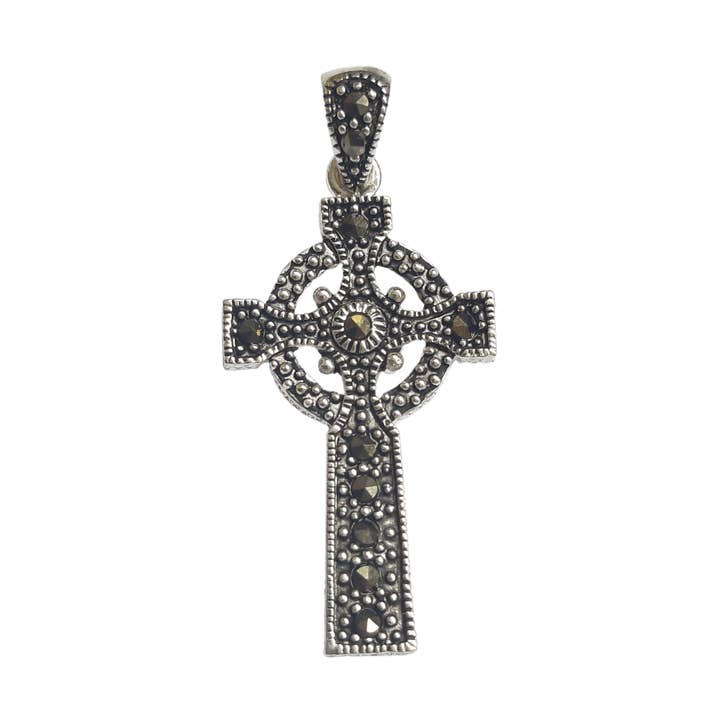 Marcesite Celtic Cross for wholesale by CLANDELA