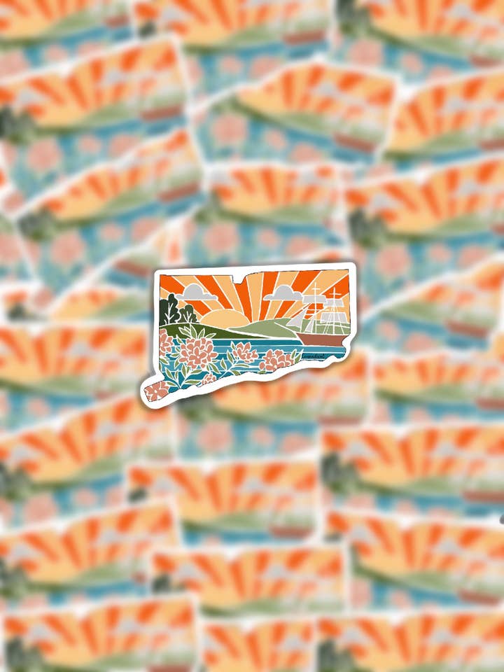 Adhesivo de Connecticut State para venta al por mayor de CreationsByMaddied