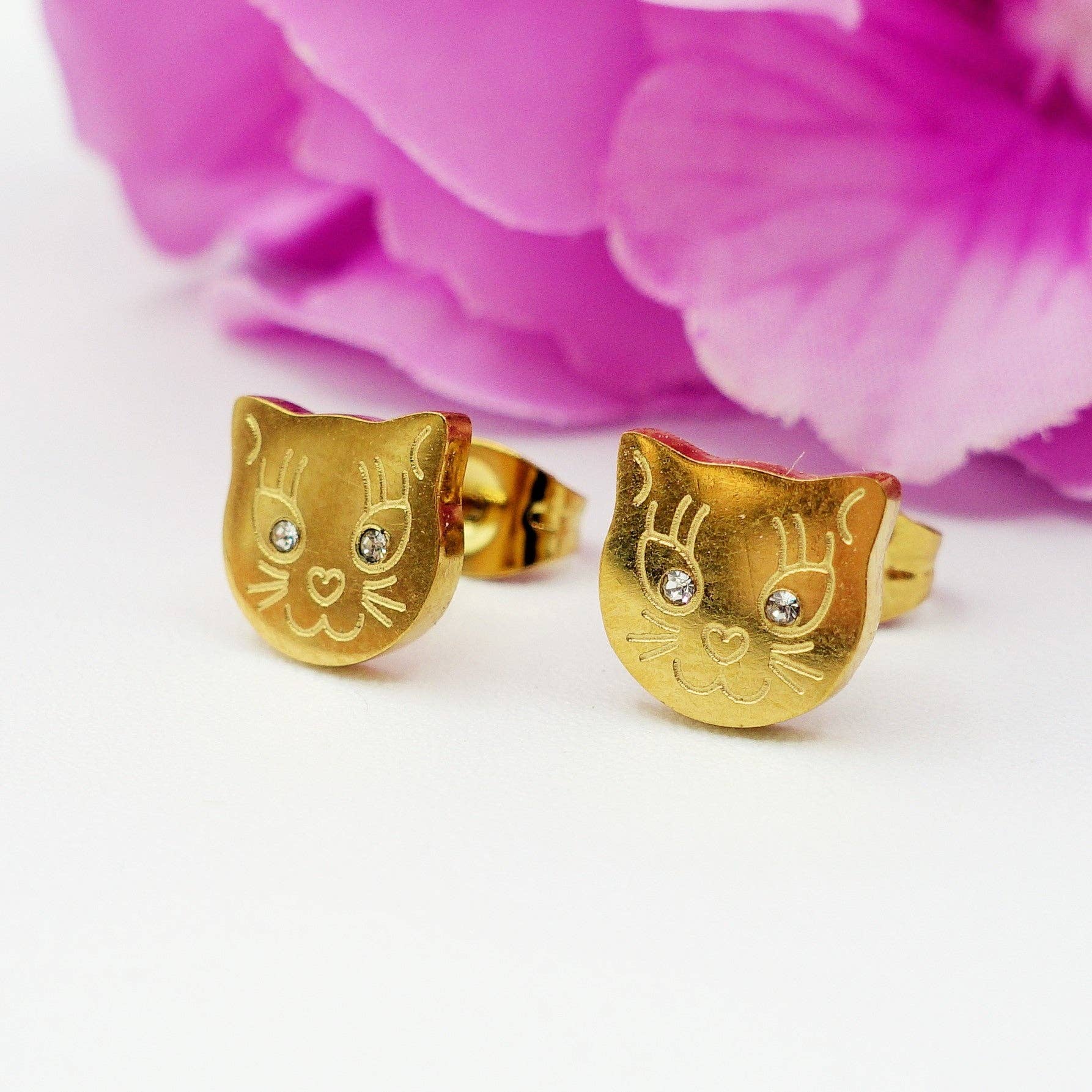 Daemon srls - Wholesale Stud/Post Earrings - MEOW - ACCIAIO INOSSIDABILE ~ Orecchini bottone a forma gattino0
