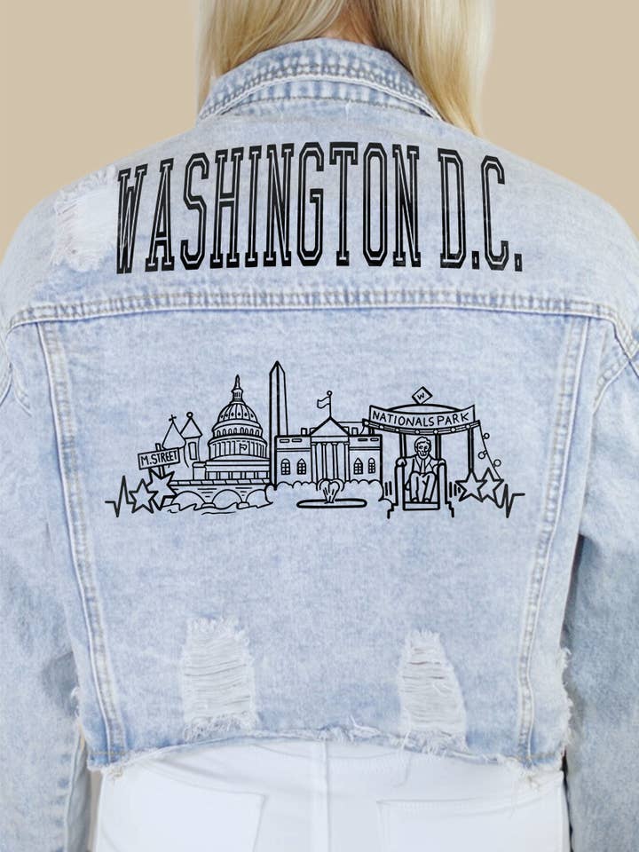 Chaqueta vaquera Washington D.C. Skyline para venta al por mayor de Rivalry Runway