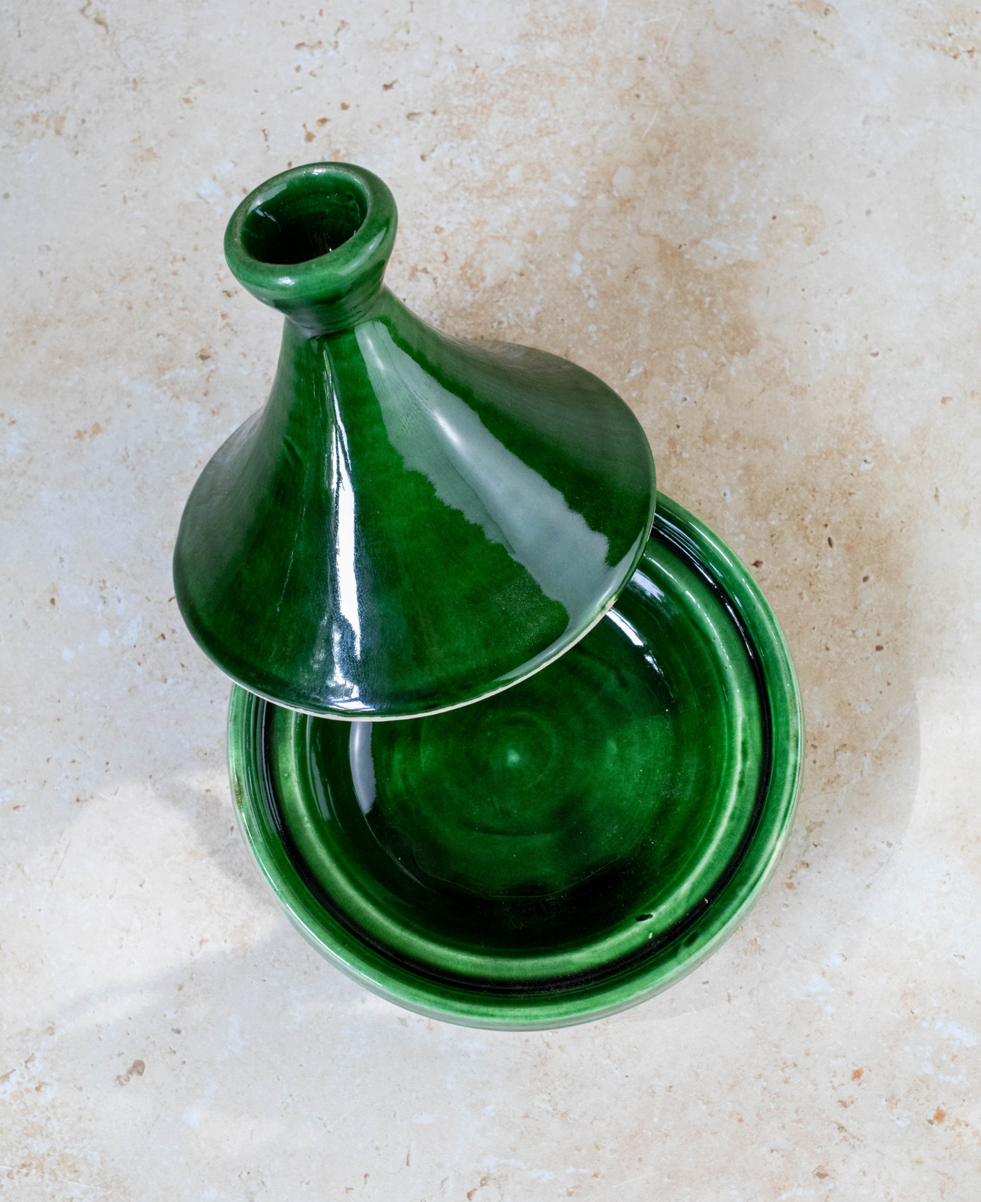 Maison Berber - Wholesale Serve Bowl - Tazekka Green Moroccan Ceramic Mini Serving Tagine1