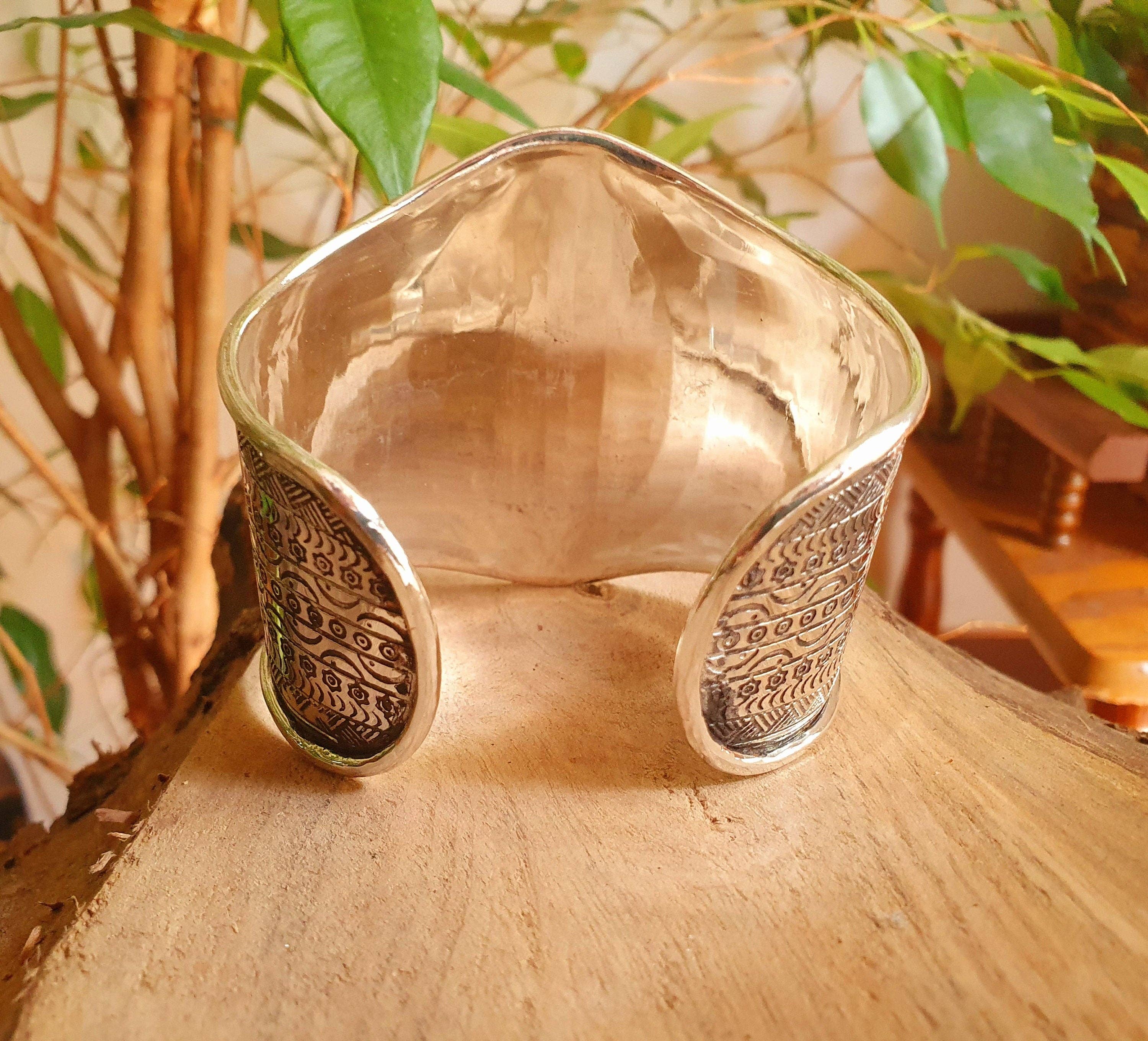 Kaali Boutique - Wholesale Cuff Bracelet - Aztec Silver Cuff Bracelet / Tribal / Inca / Mens / Unisex / Boho / Ethnic / Rustic / Bohemian / Hippie / Gypsy / Jewellery / Adjustable4