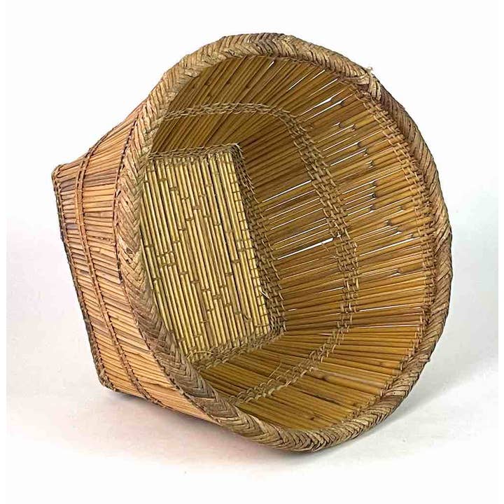 The Niger Bend - Venta al por mayor Cestas - Cesta tradicional Mossi de paja natural mediana - Burkina Faso | 13.5" x 8"2