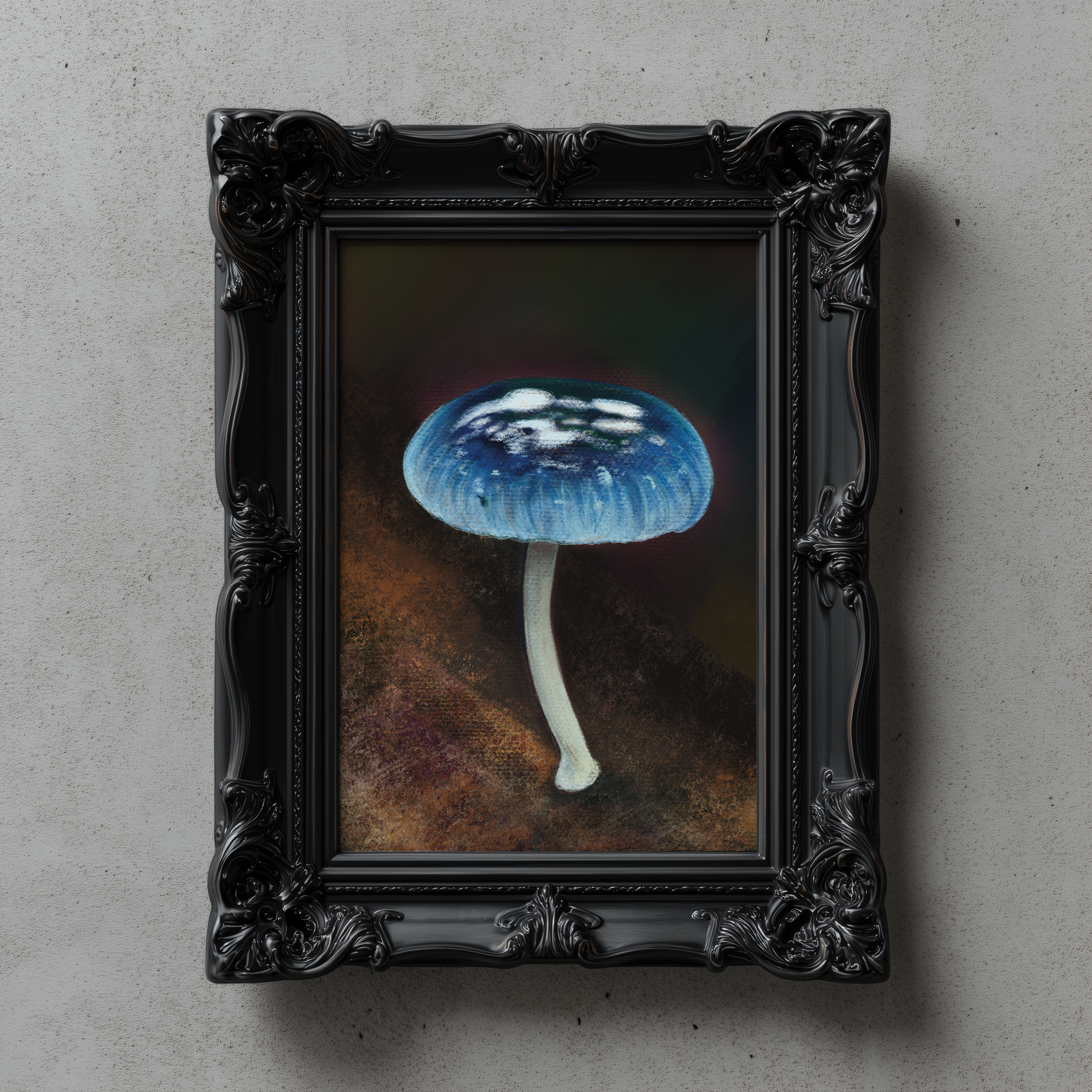 Imaginarium Arts - Wholesale Art Print - Sparkling Blue Bubble Mushroom Fine Art Print, 8x102