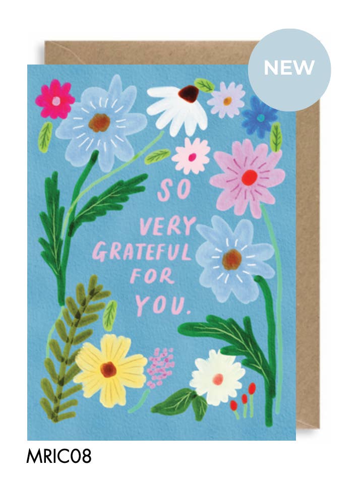SO VERY GRATEFUL FOR YOU CARD for wholesale by Martha Ratcliff Illustration
