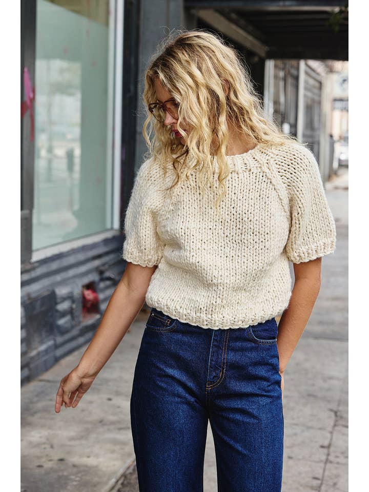 RAISONNEL - Wholesale Knit Sweater - Women's - Chunky Knit Short Sleeve Sweater - RSW10433