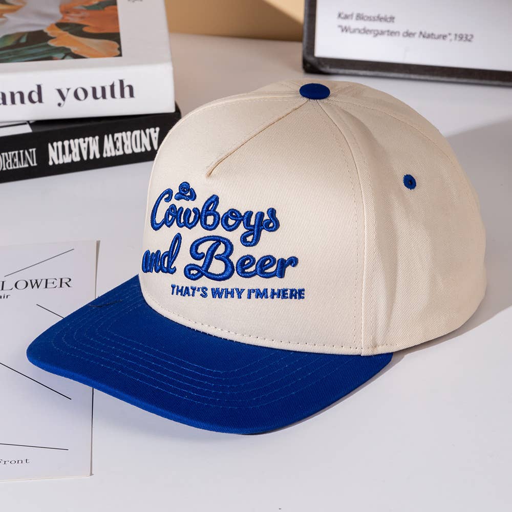 Sensibling Corp. – Großhandel Basecap – Unisex – COWBOY UND BIER Nachricht Gestickte Fünf-Panel-Canvas-Snapback-Baseballkappe5